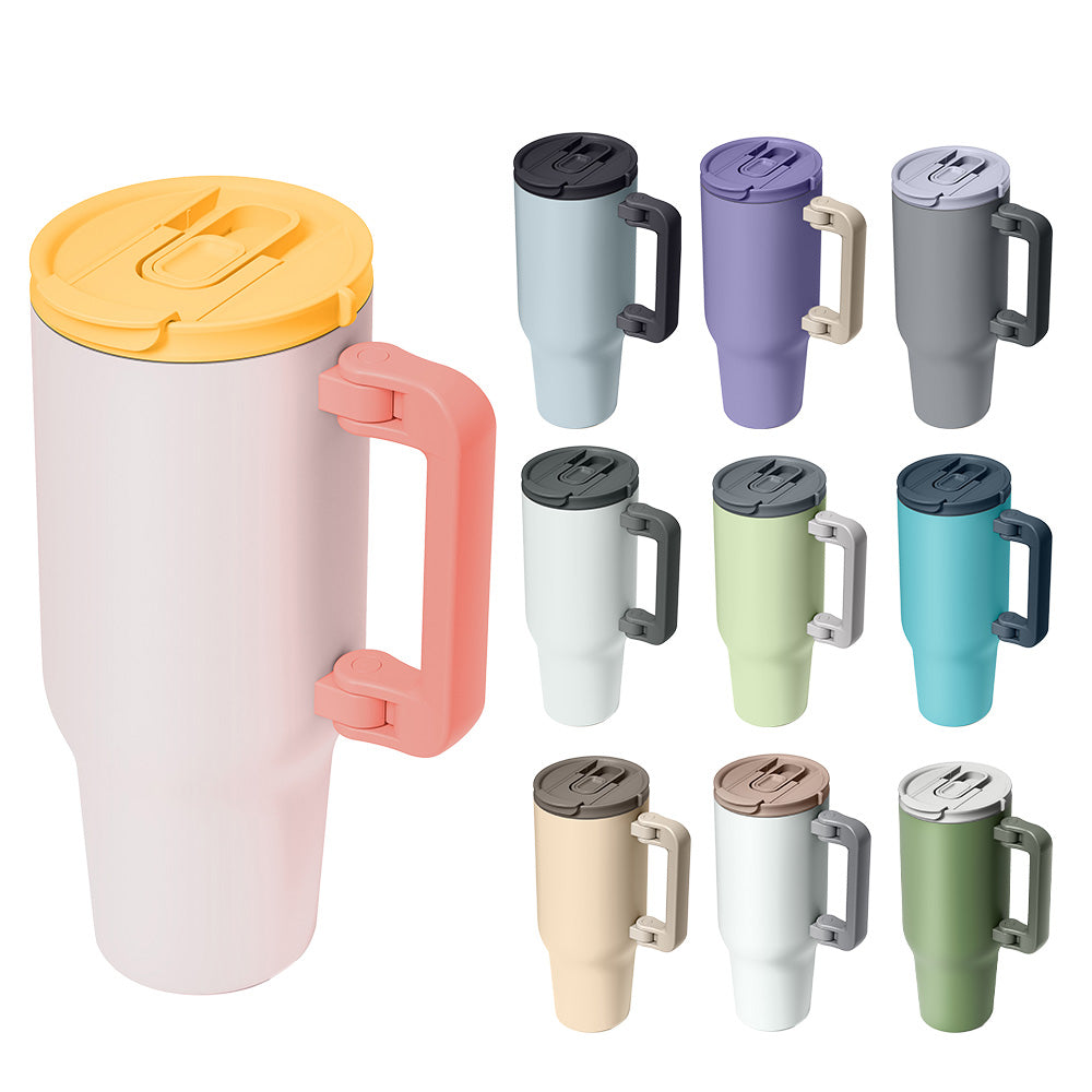 40oz Stylish Ice King Insulated Car Mug – 304 Stainless Steel, Foldable Design, Thermal Insulation & Large Capacity for Vehicle Use