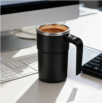 380 ml Stainless Steel Vacuum Insulated Tumbler with Temperature Control and Magnetic Automatic Shaker, Portable Design for Home and Outdoor Use