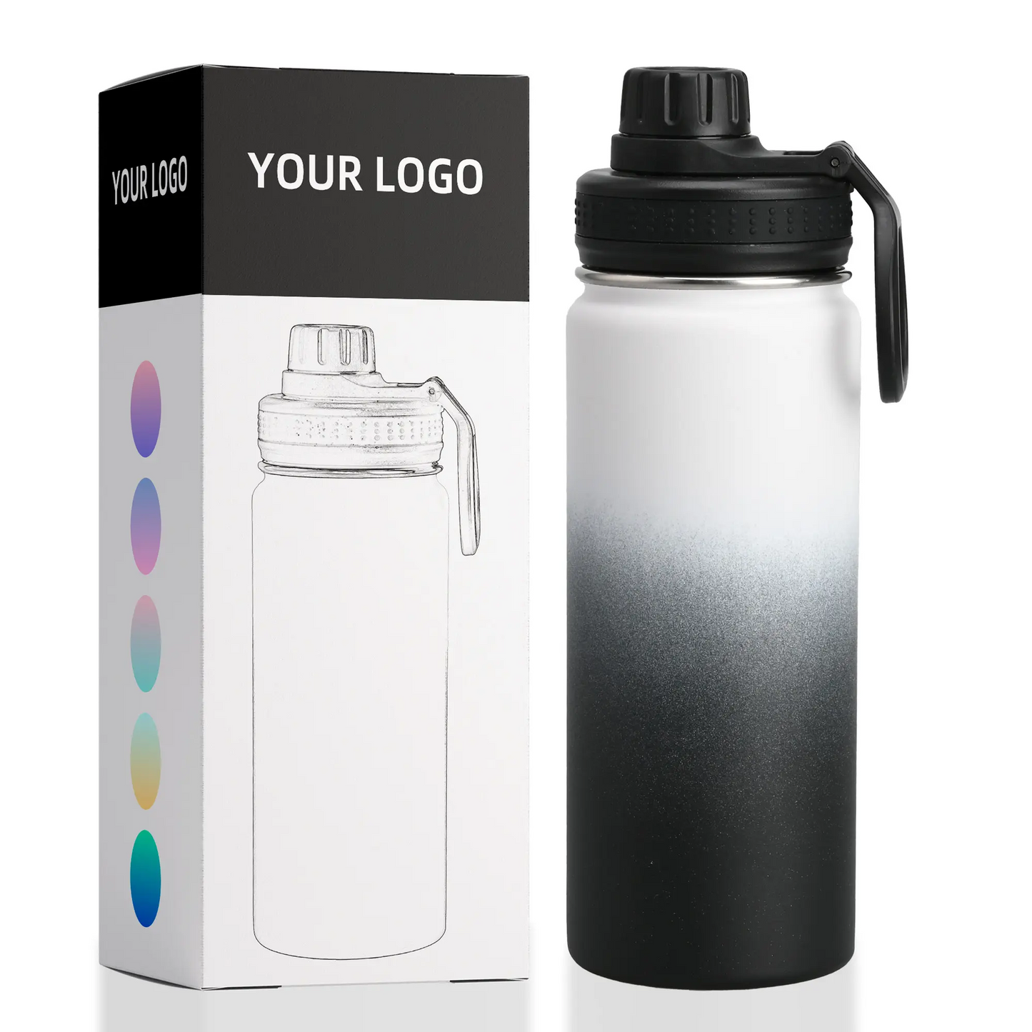 18oz Wide Mouth Stainless Steel Water Bottle