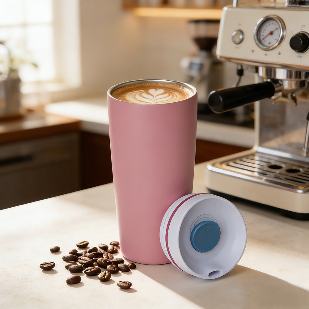 Custom Logo 20oz Stainless Steel Vacuum Insulated Thermos Leak Proof Double Wall Eco Friendly BPA Free with Sliding Lid