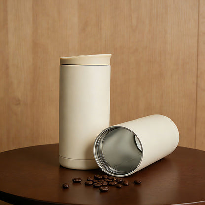 With a classic, customizable design, this 16oz/18oz double wall stainless steel coffee tumbler comes with a leak-proof lid to keep drinks hot or cold