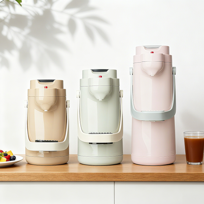 1.0L Stainless Steel Coffee Airpot Thermal Carafe Dispenser Pump with 12 to 24 Hours Vacuum Insulation for Boiling Water Safe