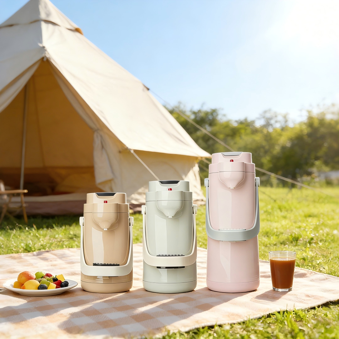 1.0L Stainless Steel Coffee Airpot Thermal Carafe Dispenser Pump with 12 to 24 Hours Vacuum Insulation for Boiling Water Safe