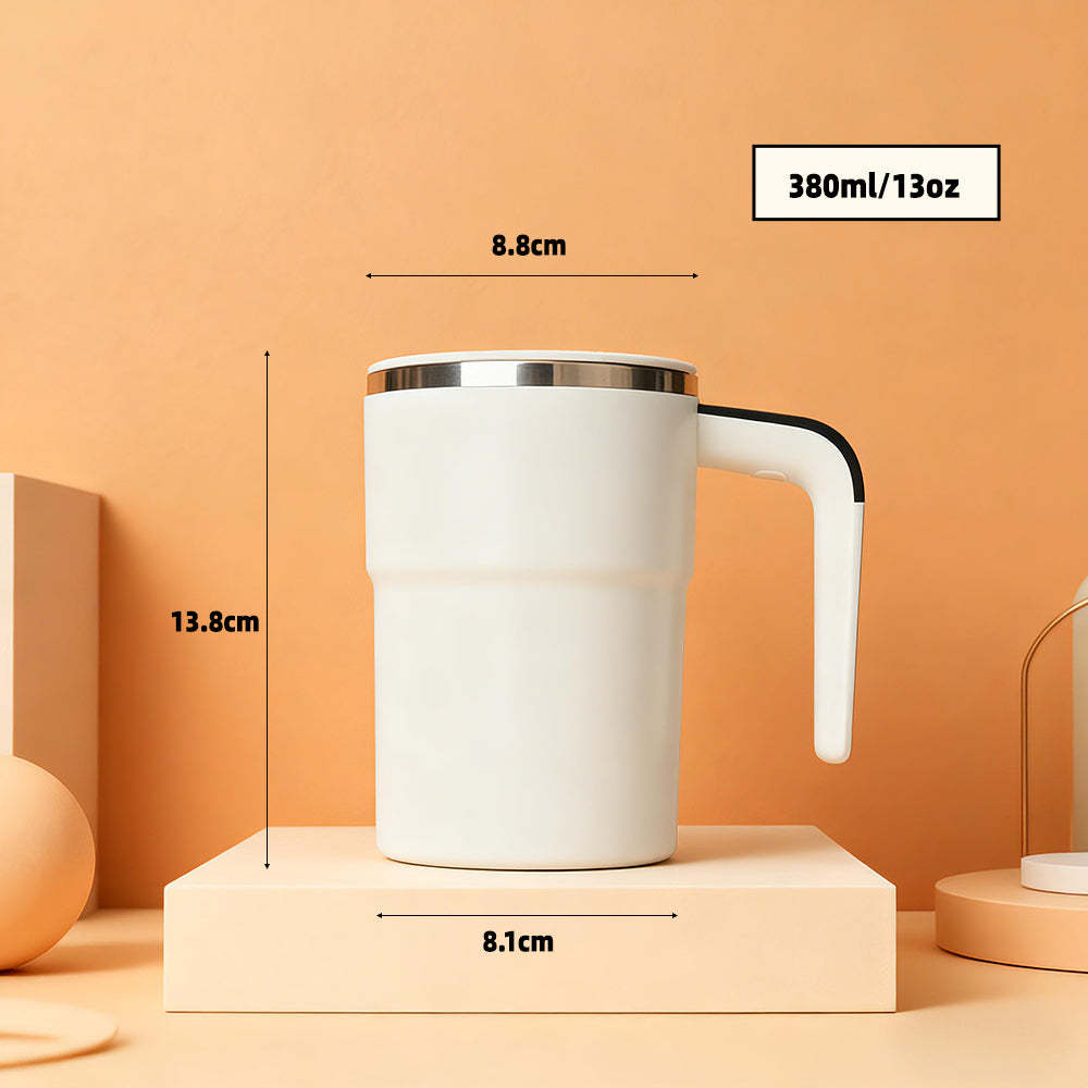 380 ml Stainless Steel Vacuum Insulated Tumbler with Temperature Control and Magnetic Automatic Shaker, Portable Design for Home and Outdoor Use