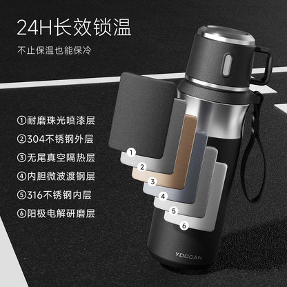 High Grade 316 Stainless Steel Business Travel Mug Large Capacity Vacuum Insulated Tea Filter Separation Gift Cup for Men 2025 New