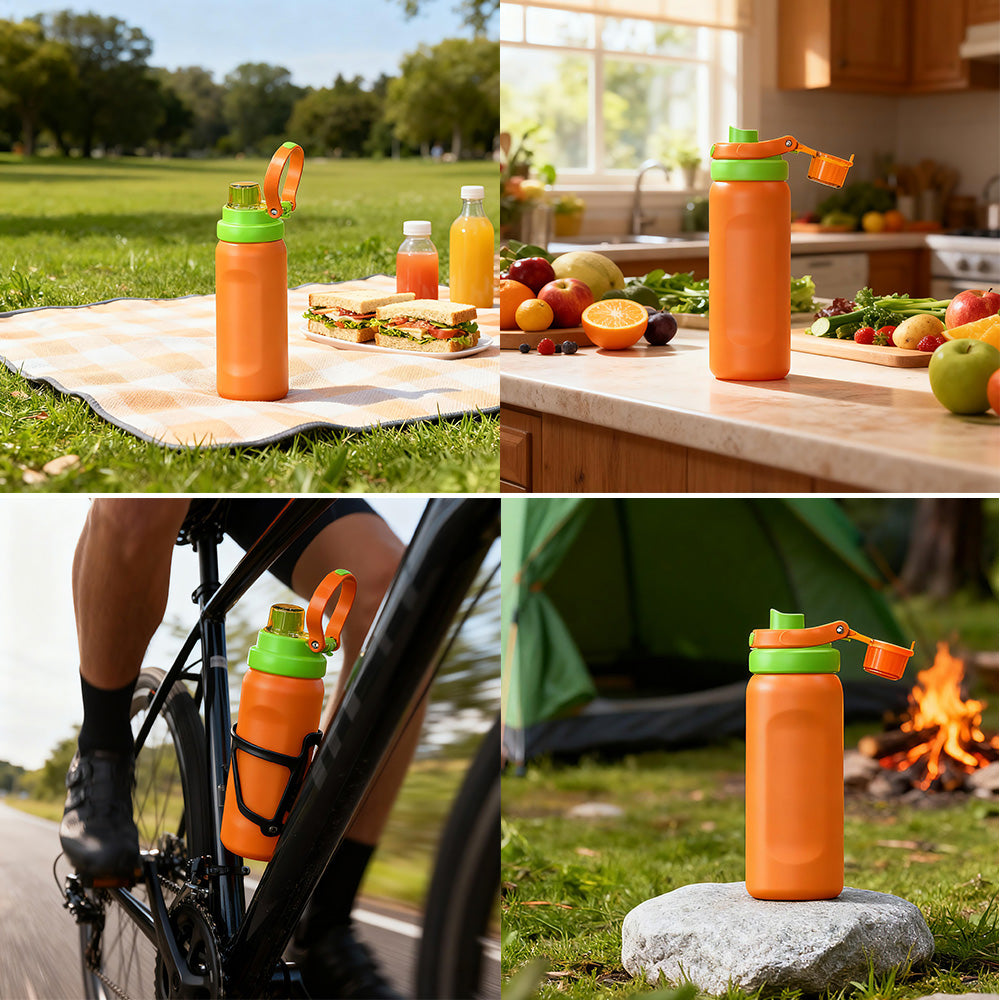 500ml Custom Colors Arrival Stainless Steel Cute Office Cup Tumbler with Handle and Straw for 12-24 Hours Thermal Insulation