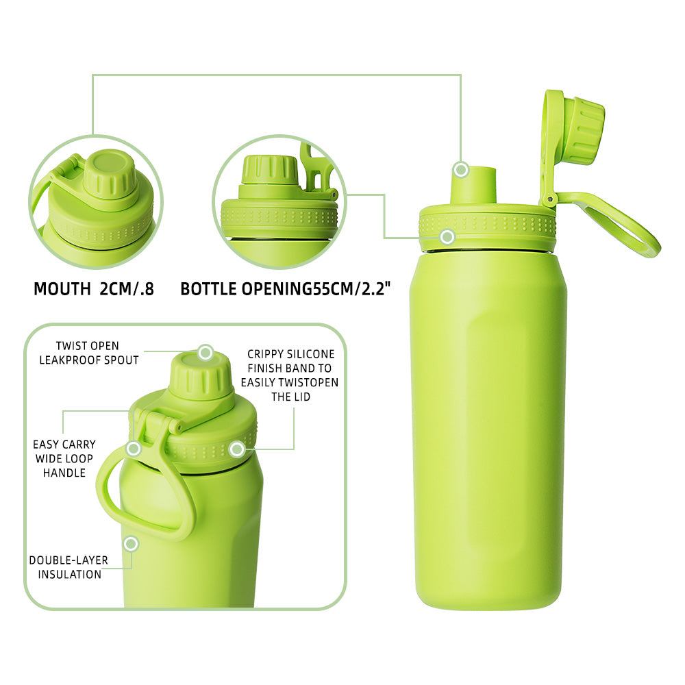 40oz Stainless Steel Travel Jug with Handle Thermal Insulated Bottle Mug Cup Tumbler Flask