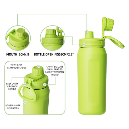 40oz Stainless Steel Travel Jug with Handle Thermal Insulated Bottle Mug Cup Tumbler Flask