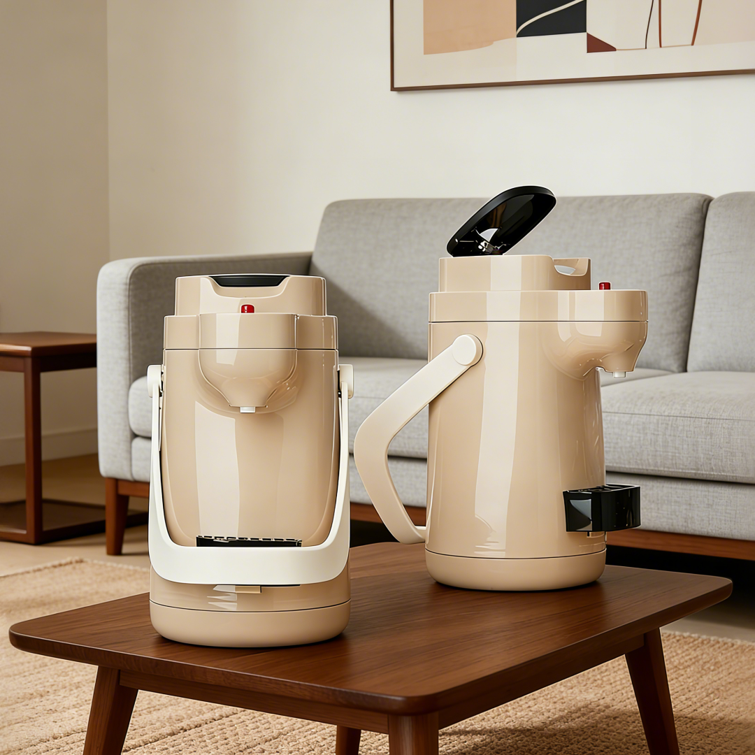 1.0L Stainless Steel Coffee Airpot Thermal Carafe Dispenser Pump with 12 to 24 Hours Vacuum Insulation for Boiling Water Safe