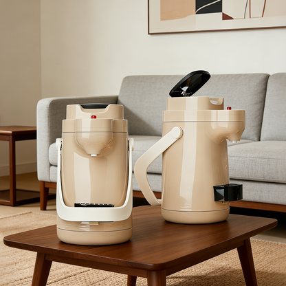 1.0L Stainless Steel Coffee Airpot Thermal Carafe Dispenser Pump with 12 to 24 Hours Vacuum Insulation for Boiling Water Safe