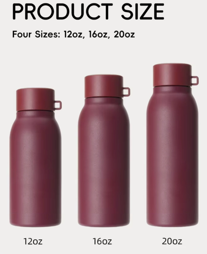 Keep drinks hot or cold with this 16oz eco-friendly stainless steel cup – double wall insulation, vacuum flask construction, lid included, and ready for a back-to-school logo.
