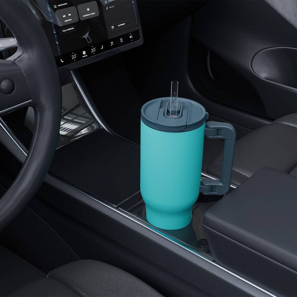 40oz Stylish Ice King Insulated Car Mug – 304 Stainless Steel, Foldable Design, Thermal Insulation & Large Capacity for Vehicle Use