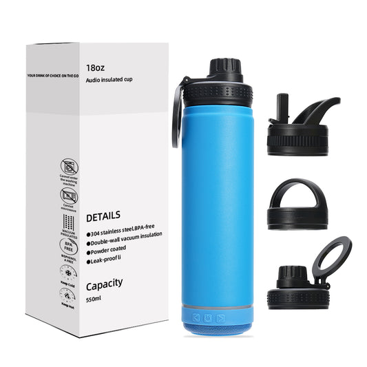 18oz Stainless Steel USB Wireless Music Water Bottle