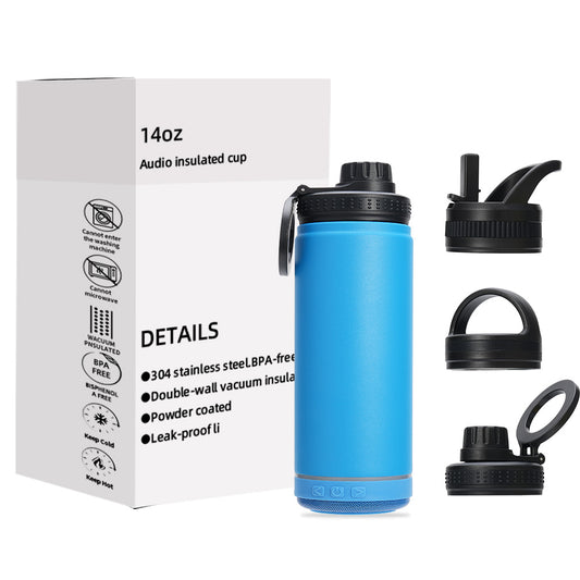 14oz Stainless Steel USB Wireless Music Water Bottle