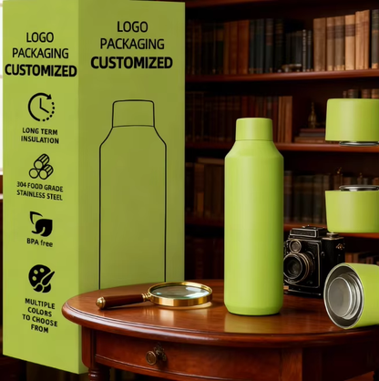 Ideal for sports and gym use, this 16oz/20oz/24oz bottle is made of 304 stainless steel, features a modern design, and offers vacuum insulation for both hot and cold drinks.